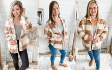 Load image into Gallery viewer, Neutral Plaid Teddy Jacket
