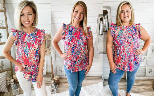 Floral Print Lilly Inspired Ruffled Top