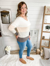 Load image into Gallery viewer, Colorblock V Neck Sweater

