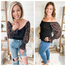 Load image into Gallery viewer, Floral Mesh Sleeve Top
