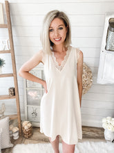 Load image into Gallery viewer, Nude Lace Fringed Detailed Mini Dress
