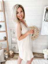 Load image into Gallery viewer, Nude Lace Fringed Detailed Mini Dress
