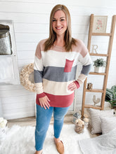 Load image into Gallery viewer, Color Block Pocketed Sweater
