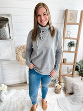 Load image into Gallery viewer, Grey Cowl Neck Pullover Sweater
