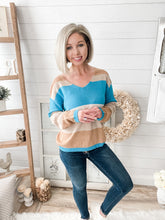 Load image into Gallery viewer, Accent Holes Colorblock Sweater
