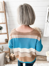 Load image into Gallery viewer, Accent Holes Colorblock Sweater
