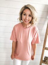 Load image into Gallery viewer, Rose colored pink jersey t shirt
