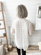 Load image into Gallery viewer, Ruffled Lace Lined Swiss Dot Top
