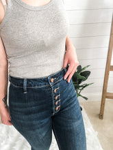 Load image into Gallery viewer, Dark Wash High Rise 5 Button Skinny Jeans
