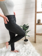 Load image into Gallery viewer, Kancan Black High Rise Frayed and Distressed 5 Button Skinny Jean - Saluda Rose Boutique
