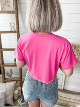 Load image into Gallery viewer, Rhinestone Fringe Crop Top
