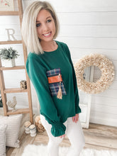 Load image into Gallery viewer, Hunter Green Bubble Sleeve Top
