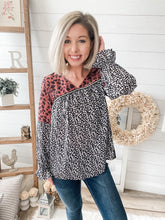 Load image into Gallery viewer, Multi Leopard Print Top With Rope Accent
