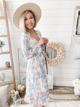 Load image into Gallery viewer, V-Neck Floral Print Ruffled Midi Dress
