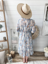Load image into Gallery viewer, V-Neck Floral Print Ruffled Midi Dress
