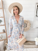 Load image into Gallery viewer, V-Neck Floral Print Ruffled Midi Dress
