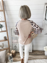 Load image into Gallery viewer, Mixed Leopard Waffle Knit Top
