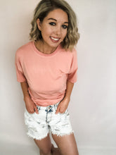 Load image into Gallery viewer, Acid Wash Distressed High Rise Jean Shorts

