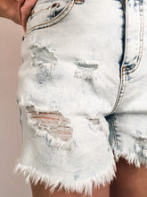 Load image into Gallery viewer, Acid Wash Distressed High Rise Jean Shorts
