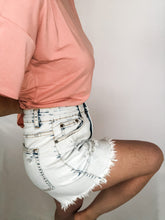 Load image into Gallery viewer, Acid Wash Distressed High Rise Jean Shorts
