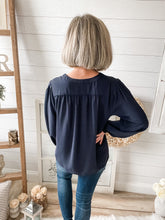 Load image into Gallery viewer, Navy V Neck Top
