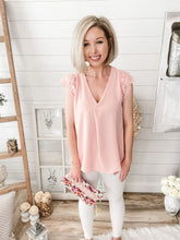 Load image into Gallery viewer, Crochet Laced Flare-Out Sleeve Lightweight Top
