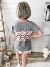 Load image into Gallery viewer, Accent Leopard Short Sleeve Top
