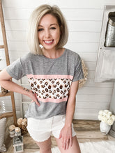 Load image into Gallery viewer, Accent Leopard Short Sleeve Top
