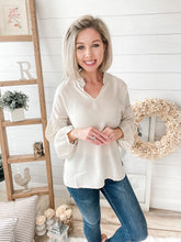 Load image into Gallery viewer, Cream Long Sleeve Cupro Top
