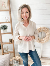 Load image into Gallery viewer, Cream Long Sleeve Cupro Top
