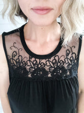 Load image into Gallery viewer, Lace Top Solid Loose Fit Tank Top
