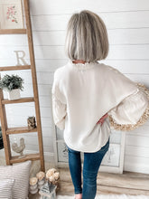 Load image into Gallery viewer, Cream Long Sleeve Cupro Top
