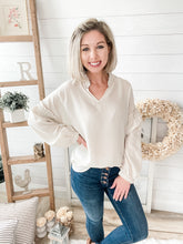 Load image into Gallery viewer, Cream Long Sleeve Cupro Top
