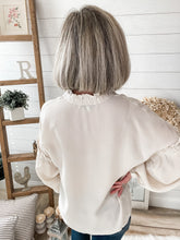 Load image into Gallery viewer, Cream Long Sleeve Cupro Top
