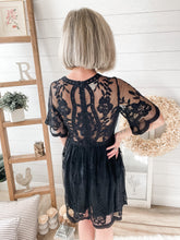 Load image into Gallery viewer, Black Floral Mesh Dress
