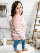 Load image into Gallery viewer, Light Pink Striped Long Sleeve Top
