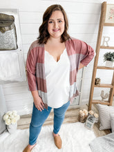Load image into Gallery viewer, Plus Size Color Block Lightweight Cardigan
