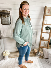 Load image into Gallery viewer, Corduroy Feeling Buttoned Down Long Sleeve Top

