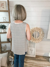 Load image into Gallery viewer, Black and White Stripe Tank
