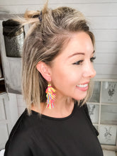 Load image into Gallery viewer, Neon Multi Layered Tassel Earrings

