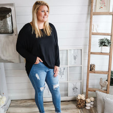 Load image into Gallery viewer, Black Long Sleeve Cut Out Back Top
