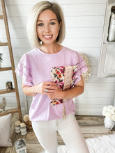 Load image into Gallery viewer, Lavender Flare Scalloped Sleeve Top
