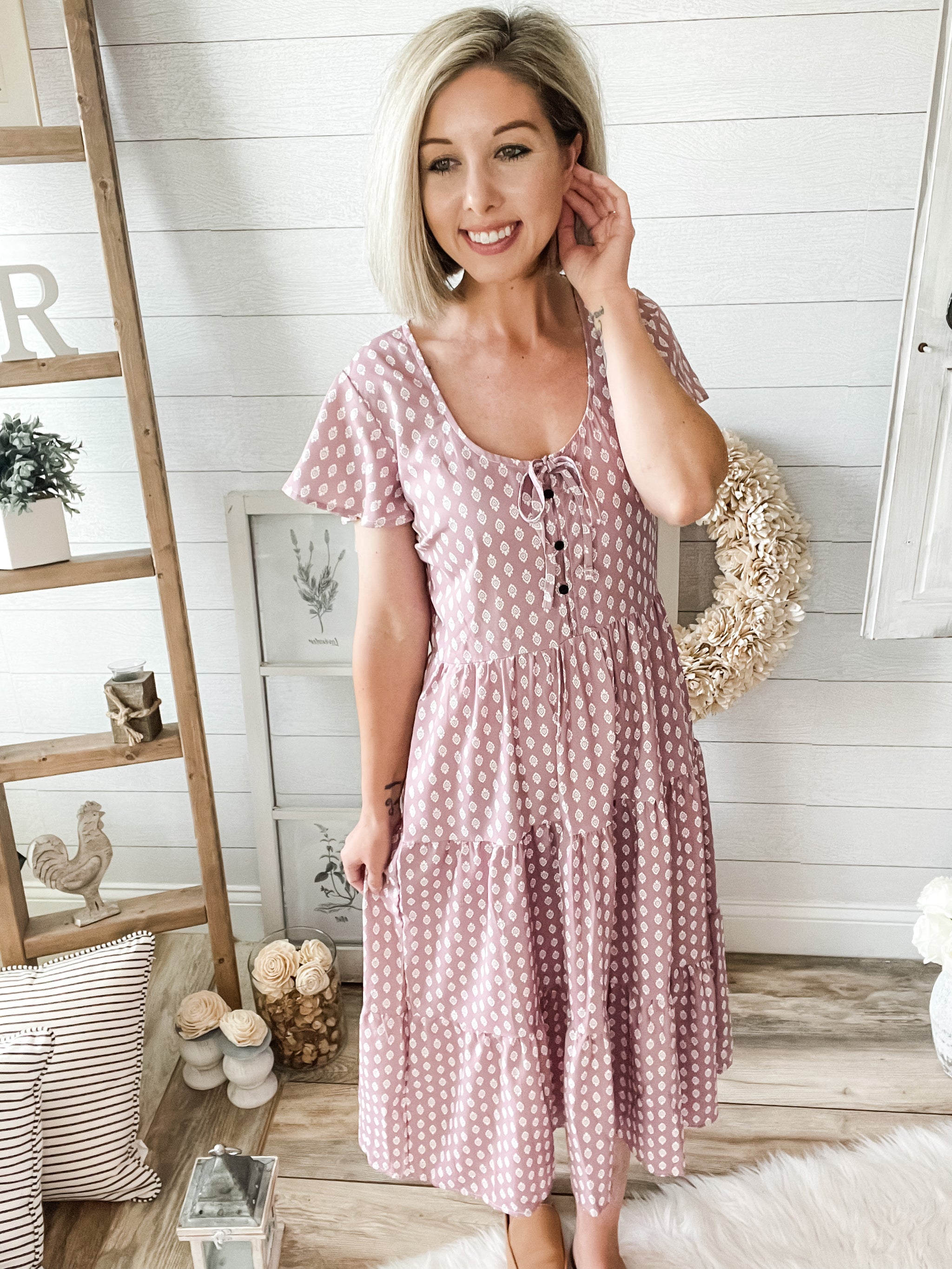 Purple Flowy Midi Dress – Saluda Rose Boutique