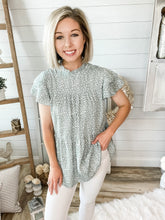 Load image into Gallery viewer, Cheetah Spotted Ruffled Sleeve Babydoll Top
