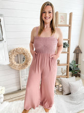 Load image into Gallery viewer, Dusty Pink Smocked Jumpsuit
