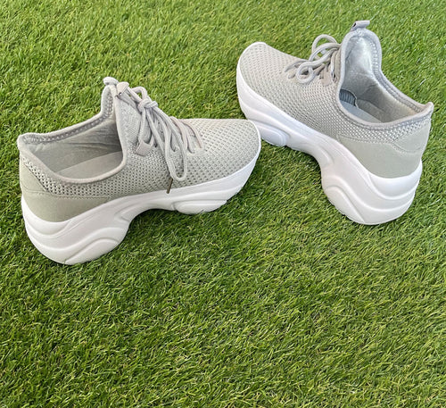 Grey Platform Tennis Shoes