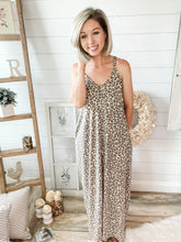 Load image into Gallery viewer, Leopard Cami With Pockets Maxi Dress
