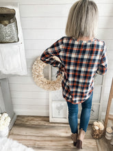 Load image into Gallery viewer, Plaid Top With Tie Up Sleeves
