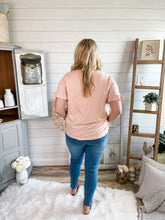 Load image into Gallery viewer, Peachy Pink Ruffled Sleeve Top
