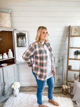 Load image into Gallery viewer, Plaid and Gold Sequin Button Down Top
